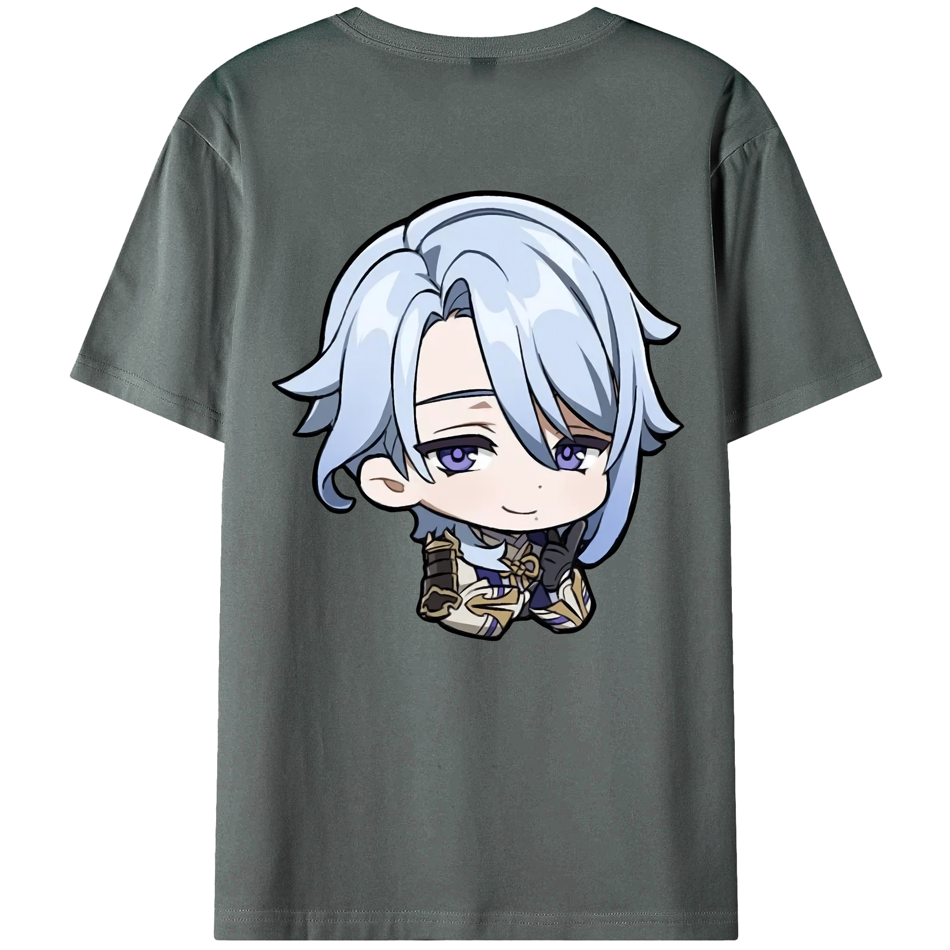 げんし神 神里綾人 かみさとあやと genshin Kamisato Ayato 綿100％ メンズ半袖Tシャツ（バックプリント） 通気性